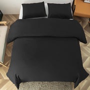 Housse de couette noire unie vue de dessus